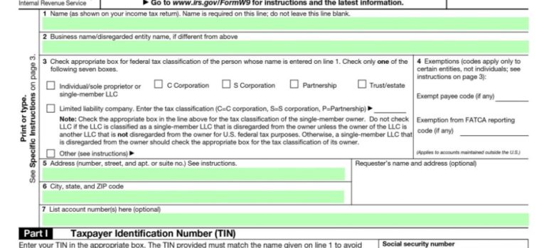 2020 W9 Form Fill Out Online