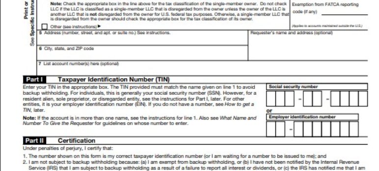 IRS W9 Form 2020 Printable