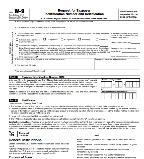 Irs W 9 Form 2024 Printable Netty Adrianna