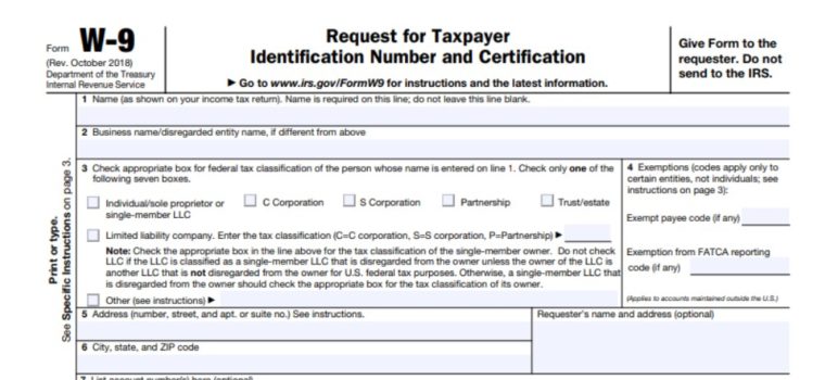 W9 Form 2020 Printable PDF IRS